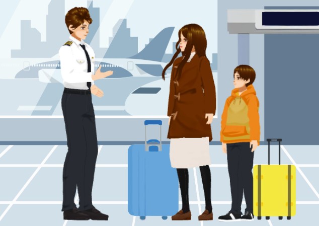 This is a snapshot of an animation produced by Visual Paradigm's animation maker. The animation is about airport - Profession