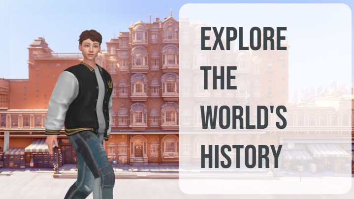 This is a snapshot of an animation produced by Visual Paradigm's animation maker. The animation is about history - Profession