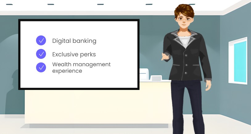 This is a snapshot of an animation developed with Visual Paradigm's animation maker (aka. AniFuzion). The animation is about