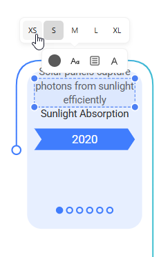 This image shows that you can resize a text label. Besides, you can also: Edit the text, Resize the text labels, Move the tex